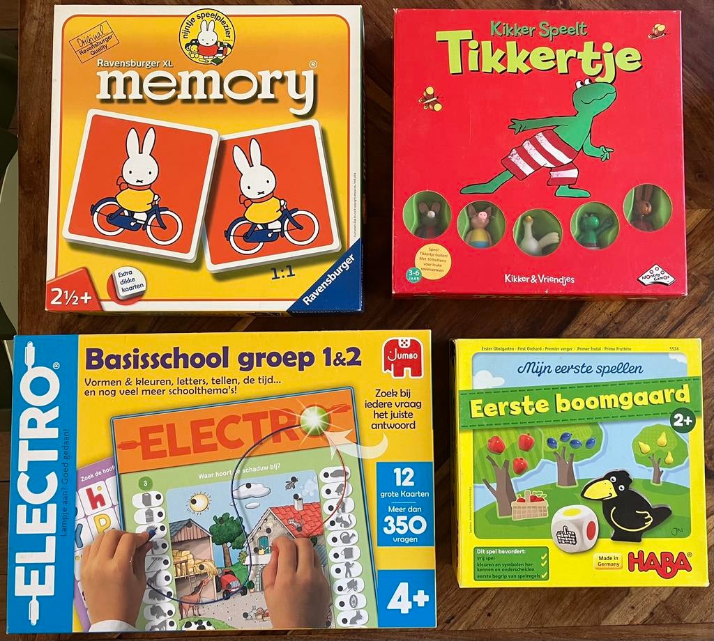 4 spelletjes voor peuters en jonge kleuters, Kinderen en Baby's, Speelgoed | Educatief en Creatief, Ophalen of Verzenden, Zo goed als nieuw