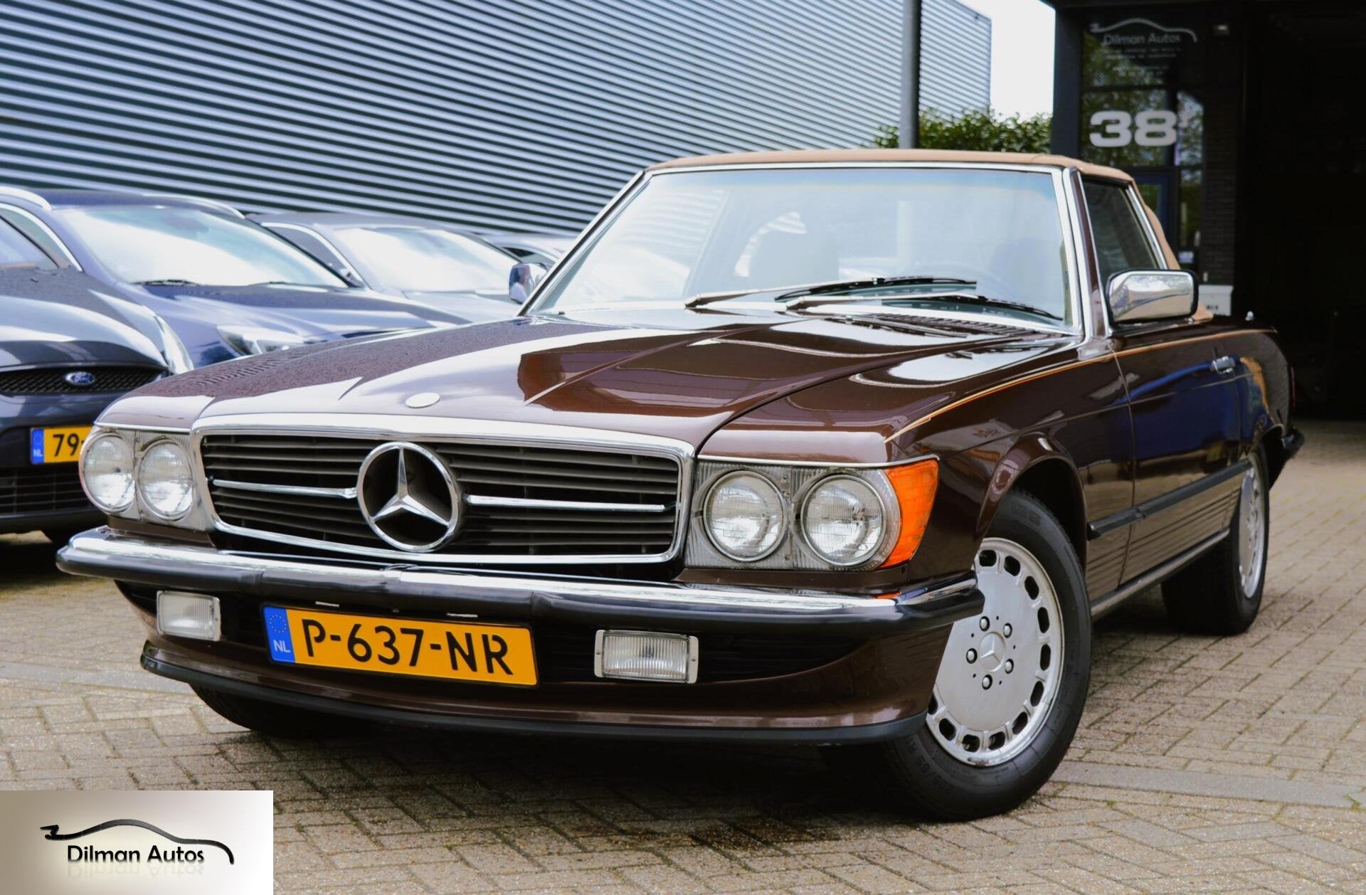 Mercedes SL-klasse 560 SL-1986-Cabrio-Hardtop-Airco-Automaat, Auto's, Automaat, Achterwielaandrijving, 8 cilinders, Leder