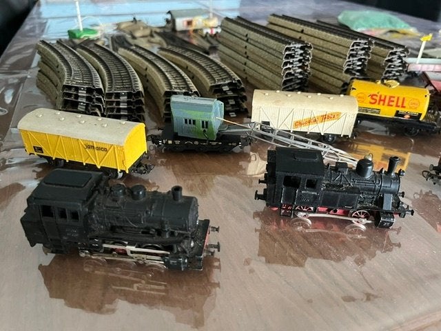 VINTAGE marklin verzameling rails, wagons en locomotieven, Gebruikt, Gelijkstroom of Wisselstroom, Rails, Ophalen of Verzenden