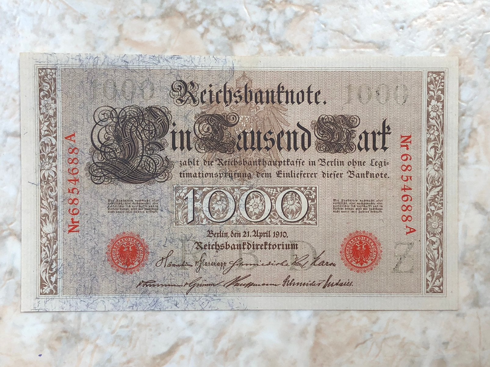 1000 mark 1910 Duitsland, Verzenden, Duitsland, Los biljet