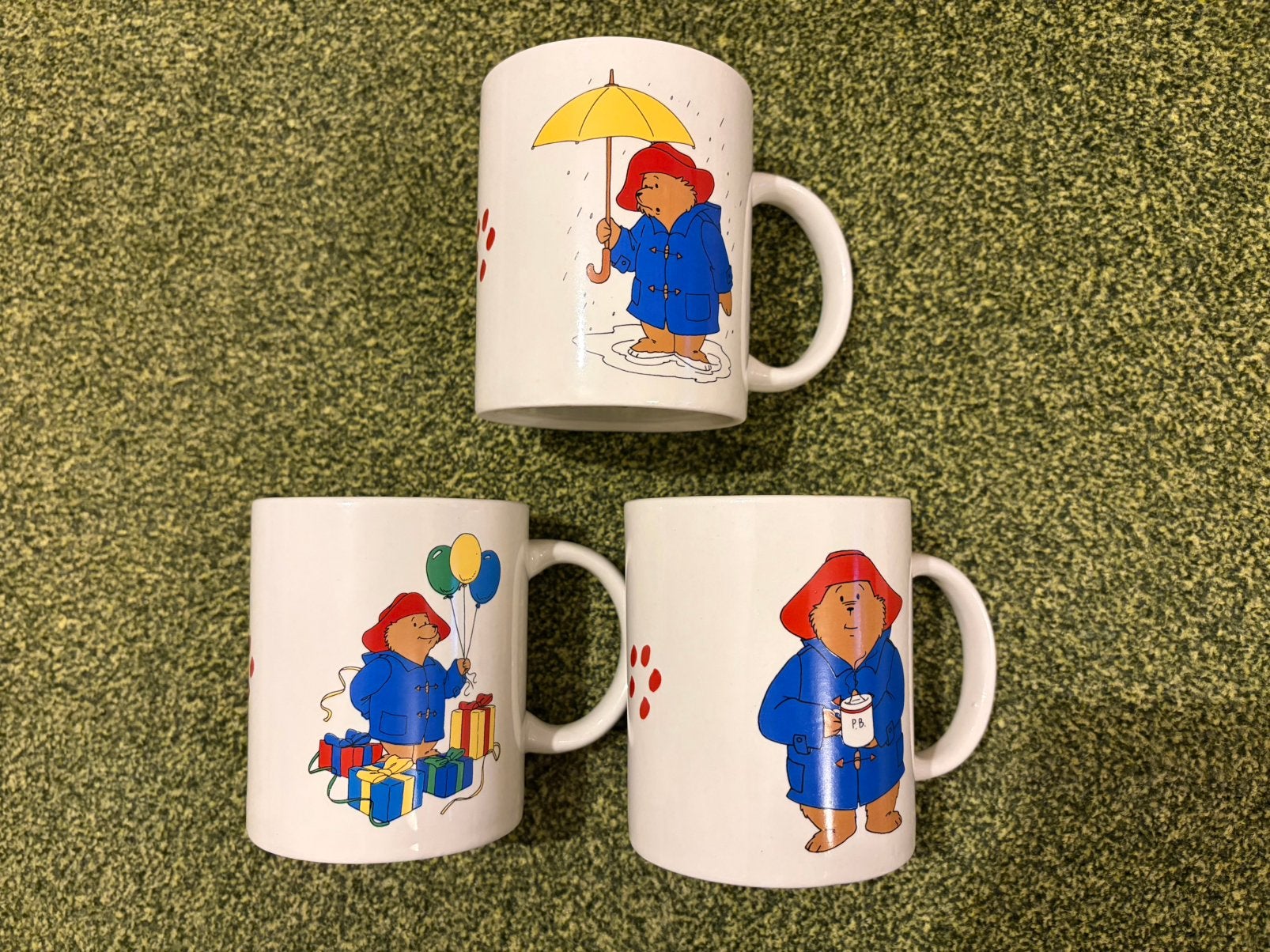 3 Paddington mokken (Douwe Egberts), Ophalen of Verzenden, Zo goed als nieuw, Overige stijlen, Kop(pen) en/of Schotel(s)