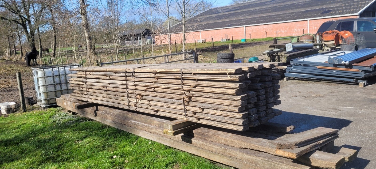 Gebruikte Grenen (Walbeschoeiings) Damwand Planken, Gebruikt, 25 tot 50 mm, Ophalen of Verzenden, Plank