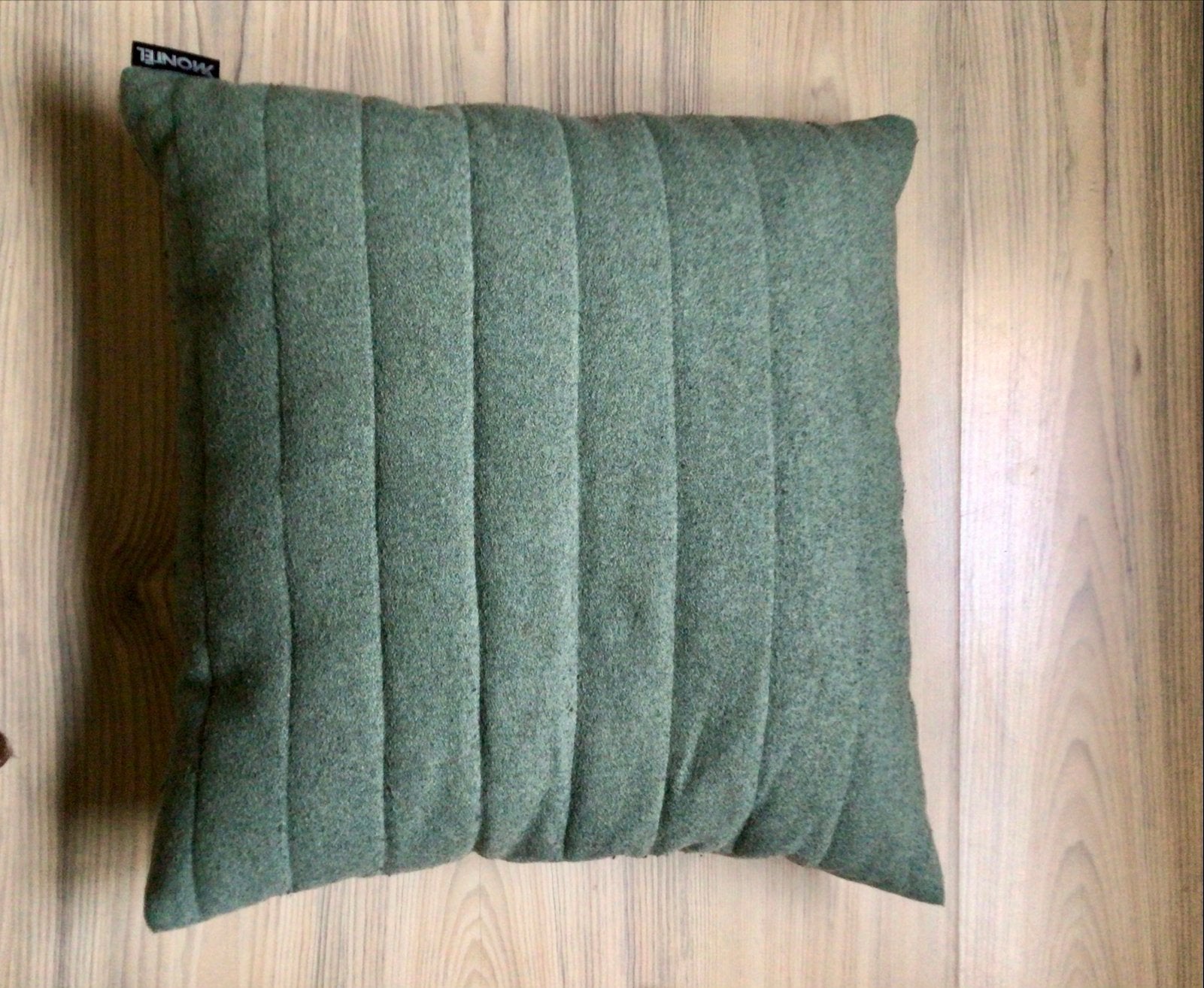 Groen sierkussen met ribbelstructuur van montel, Ophalen, Overige merken, Met print, Vierkant