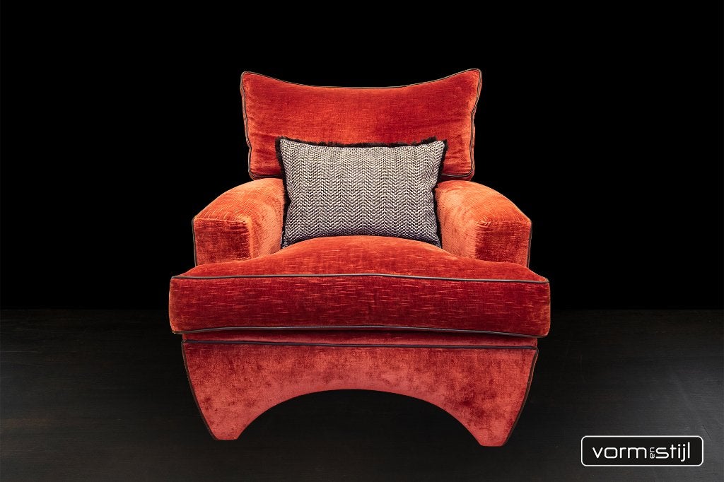 Bart van Bekhoven design fauteuil + hocker/poef, Ophalen, 100 tot 125 cm, Zo goed als nieuw, 75 tot 100 cm
