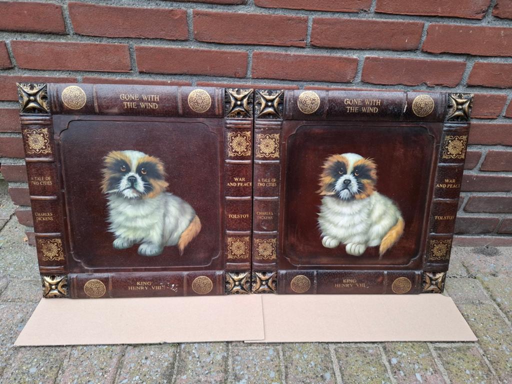 2 leuke honden schilderijen woondecoratie, Ophalen, Minder dan 50 cm, Schilderij, Minder dan 50 cm