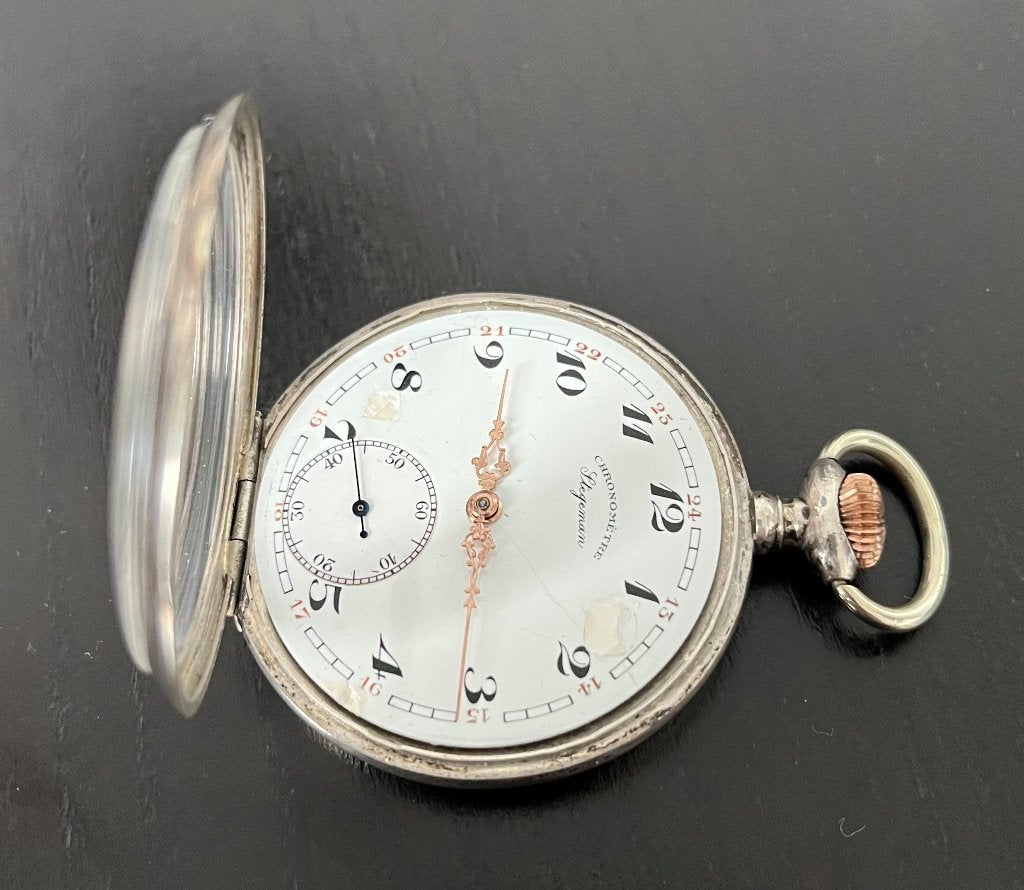Zilveren Chronometre zakhorloge, Stegeman, Overige merken, Zakhorloge, 1900 tot 1930, Ophalen of Verzenden