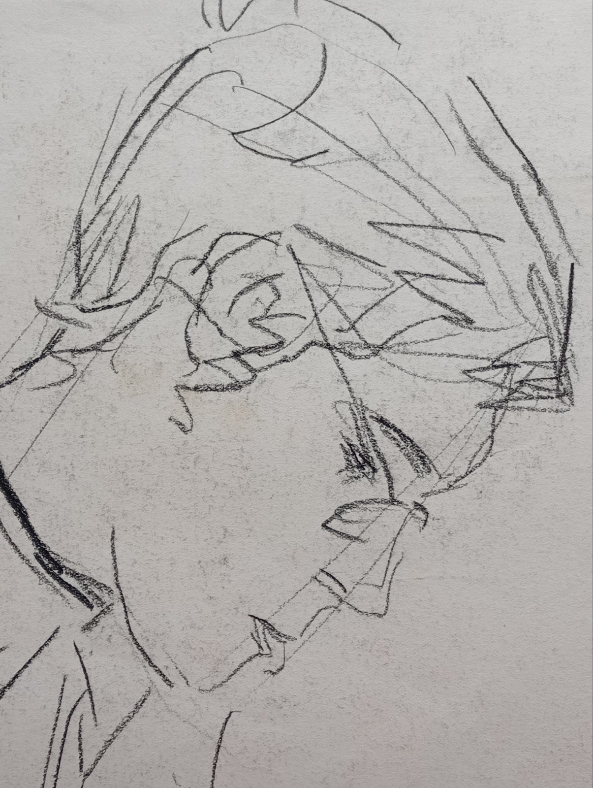Jan Visser tekening portret jaren 40-50, Antiek en Kunst, Kunst | Tekeningen en Foto's, Ophalen of Verzenden