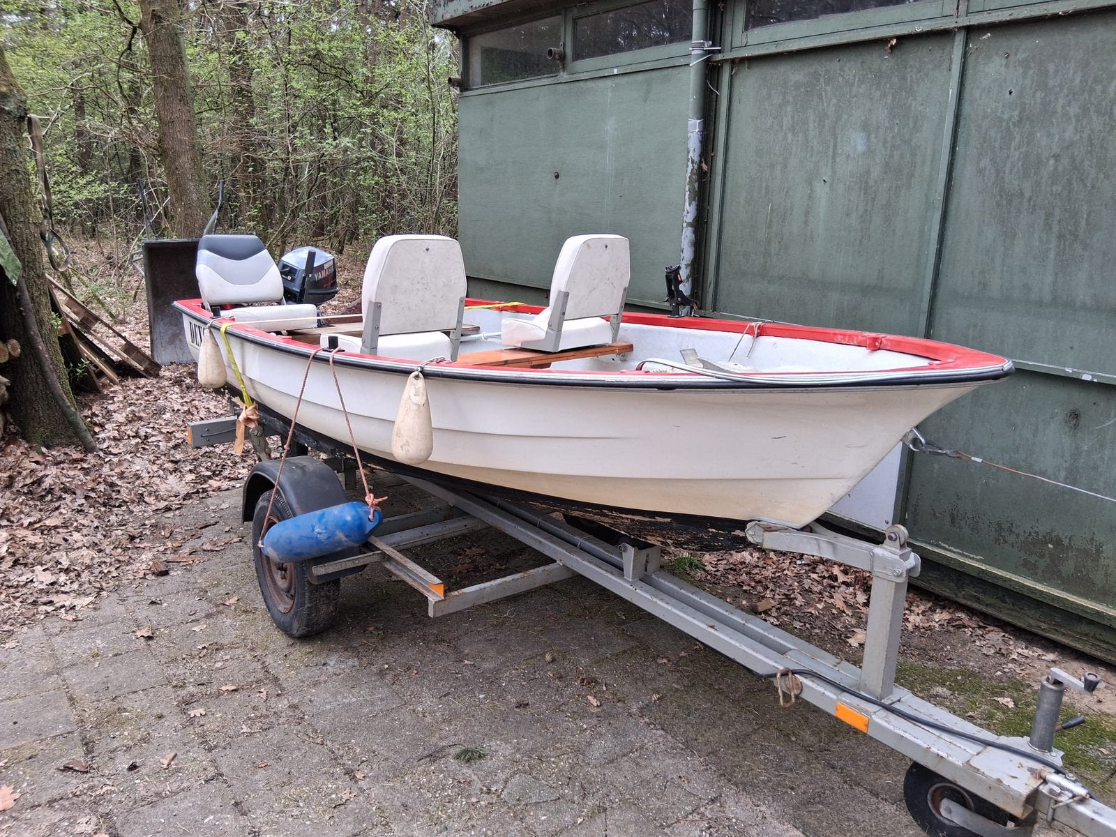 Vis boot yamaha buitenboordmotor trailer fishfinder, Ophalen, 8 pk, Gebruikt, 4 m