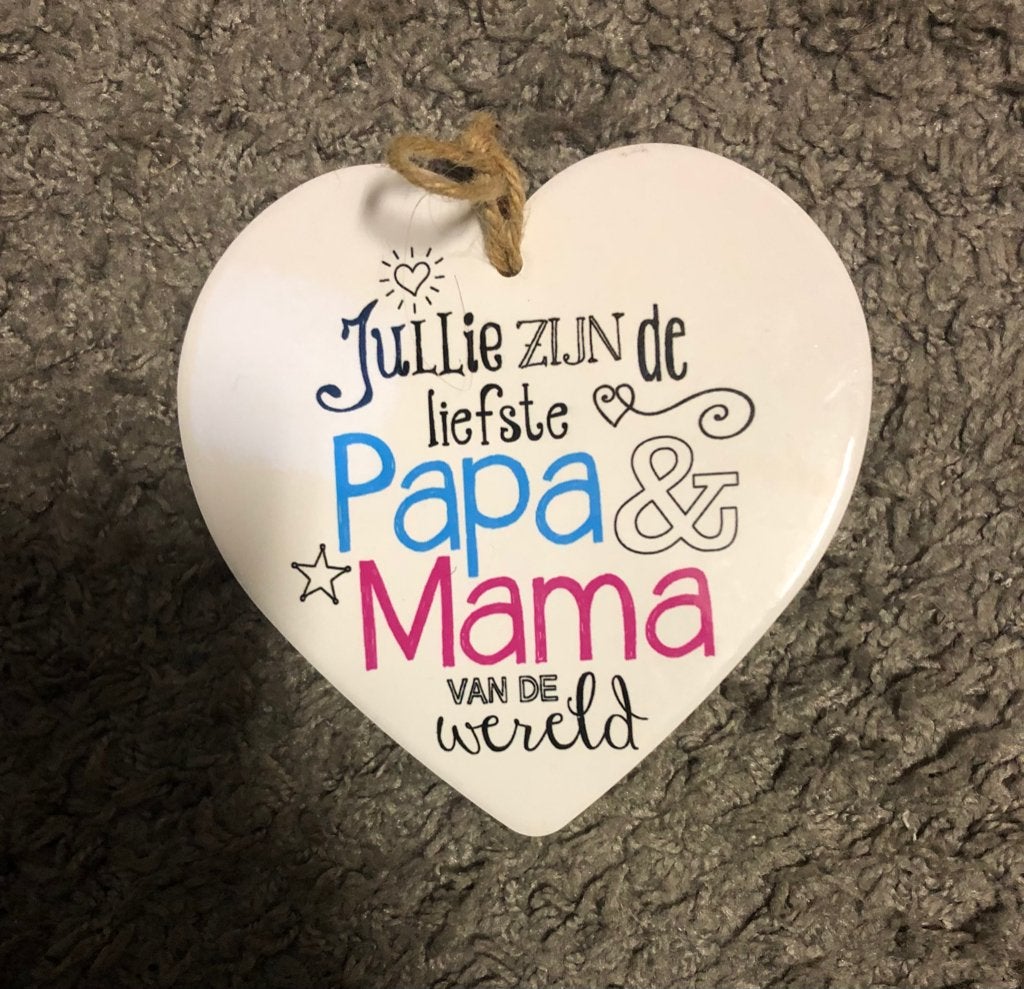 Tekstbord liefste papa en mama, Ophalen of Verzenden, Gebruikt