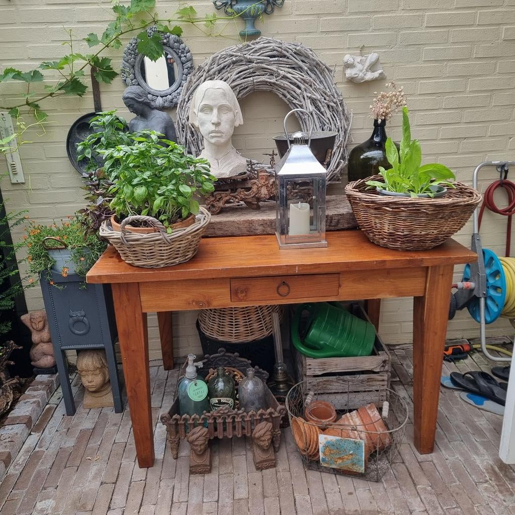 Teakhouten tafel, Huis en Inrichting, Ophalen, Gebruikt, 100 tot 150 cm, 75 cm of meer