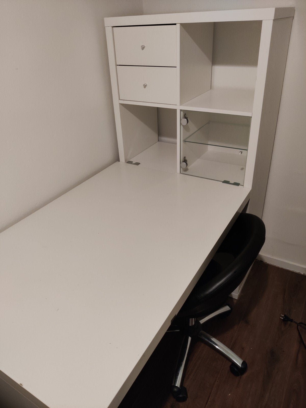 Ikea Kallax kast met bureau, Ophalen, Gebruikt, IKEA, Wit