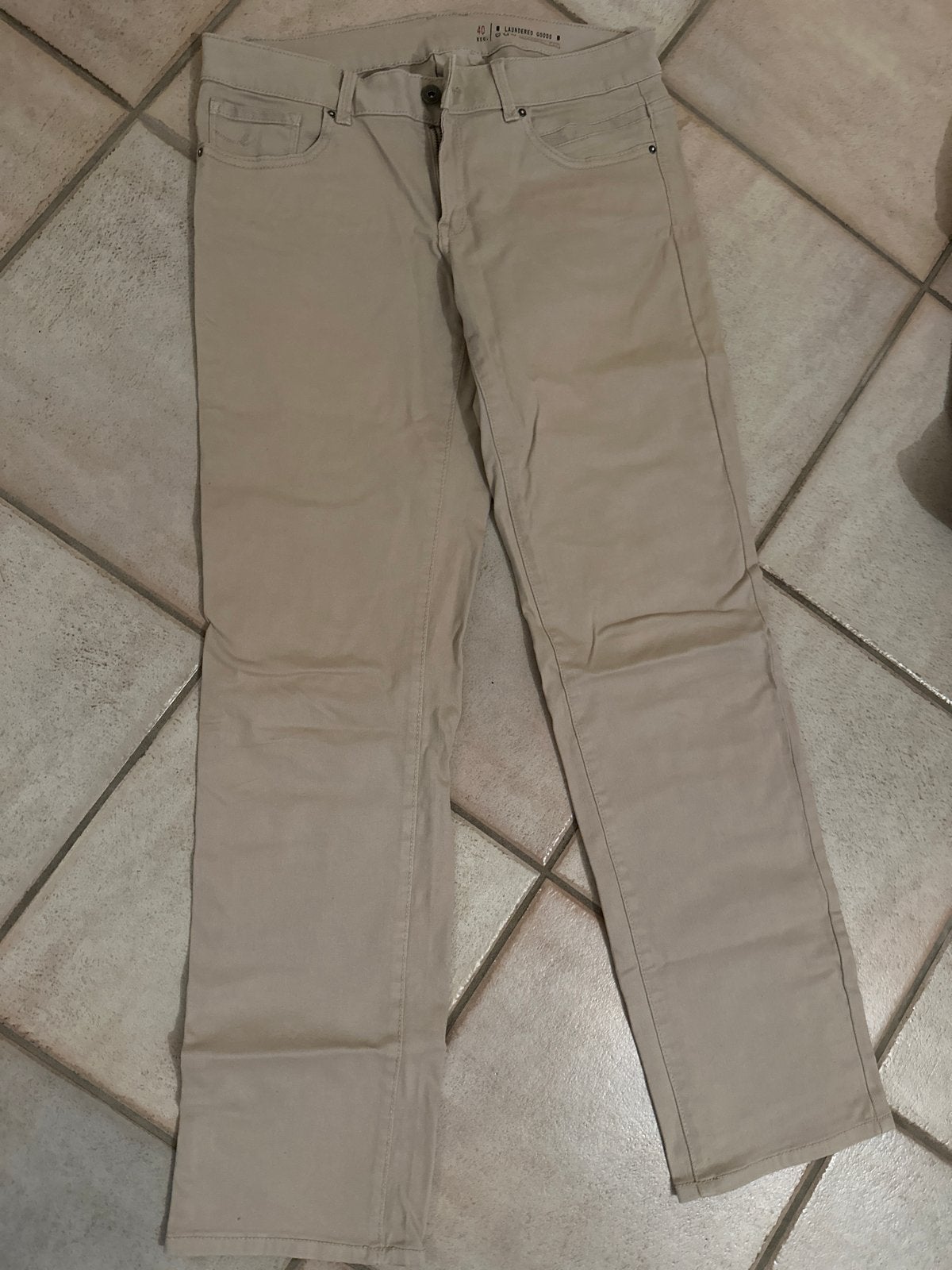 Esprit straight fit broek maat 40, Beige, Lang, Gedragen, Ophalen