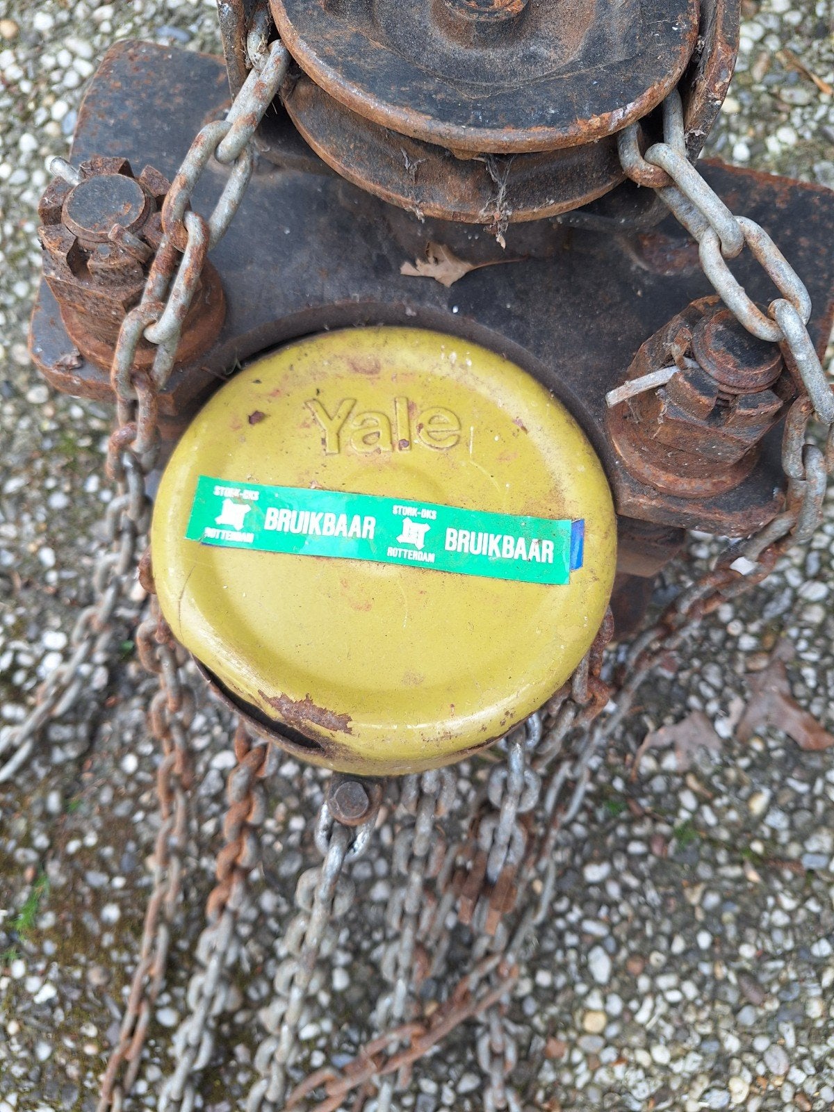 Yale kettingtakel met loopkat - Gebruikt, Ophalen, Gebruikt, Handmatig