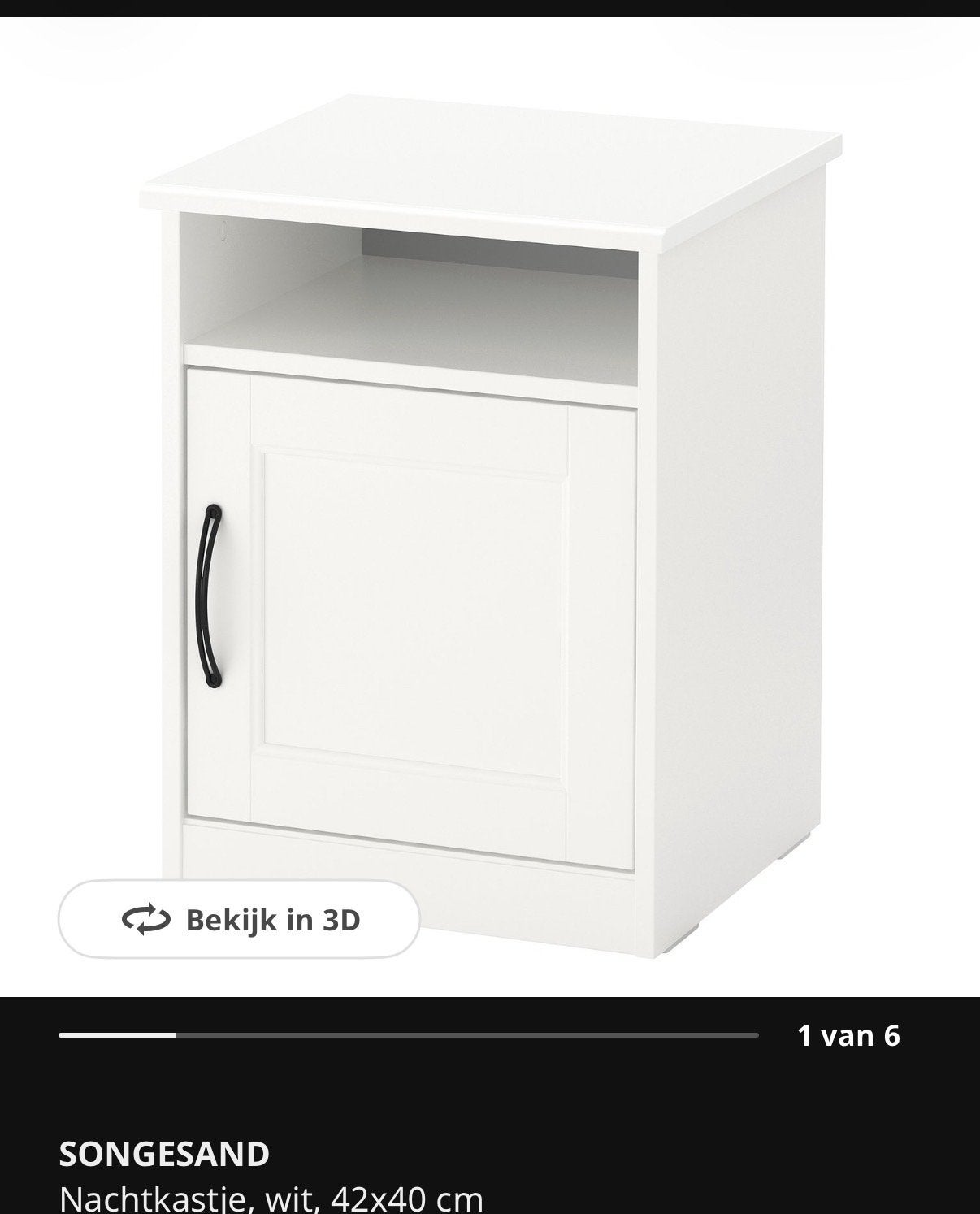 2x IKEA SONGESAND nachtkastjes, overgeschilderd, Ophalen, Gebruikt, Minder dan 45 cm, 55 tot 70 cm