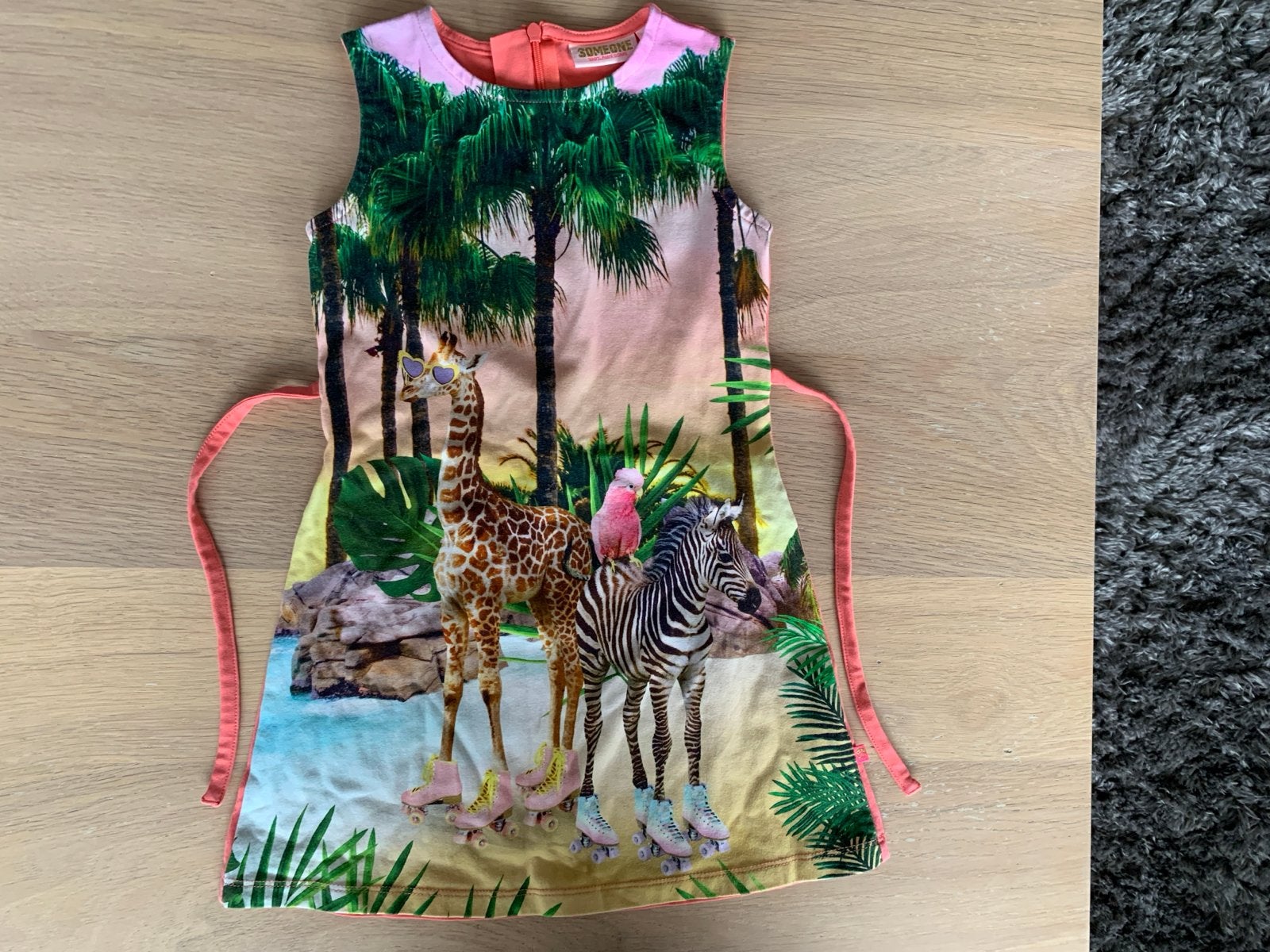 Zomerjurk met dierenprint 110 - Someone, Ophalen of Verzenden, Zo goed als nieuw, Meisje, Jurk of Rok