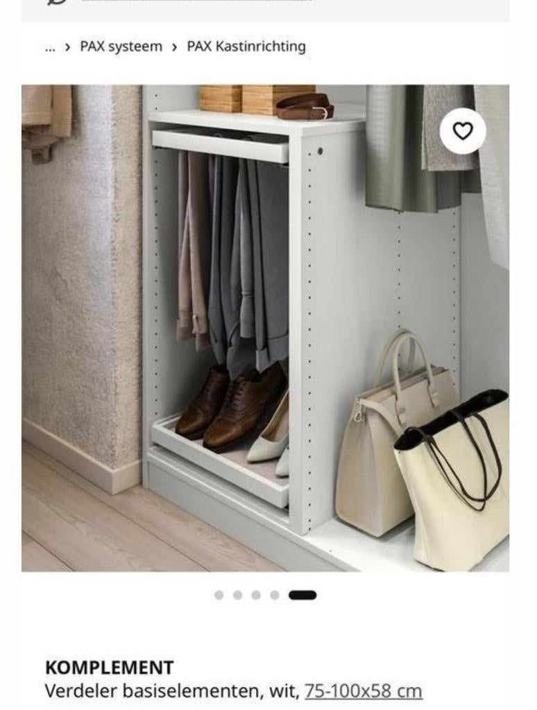 Ikea pax kast verdeler, Huis en Inrichting, Kasten | Kledingkasten, Ophalen, Zo goed als nieuw, 50 tot 75 cm, 200 cm of meer