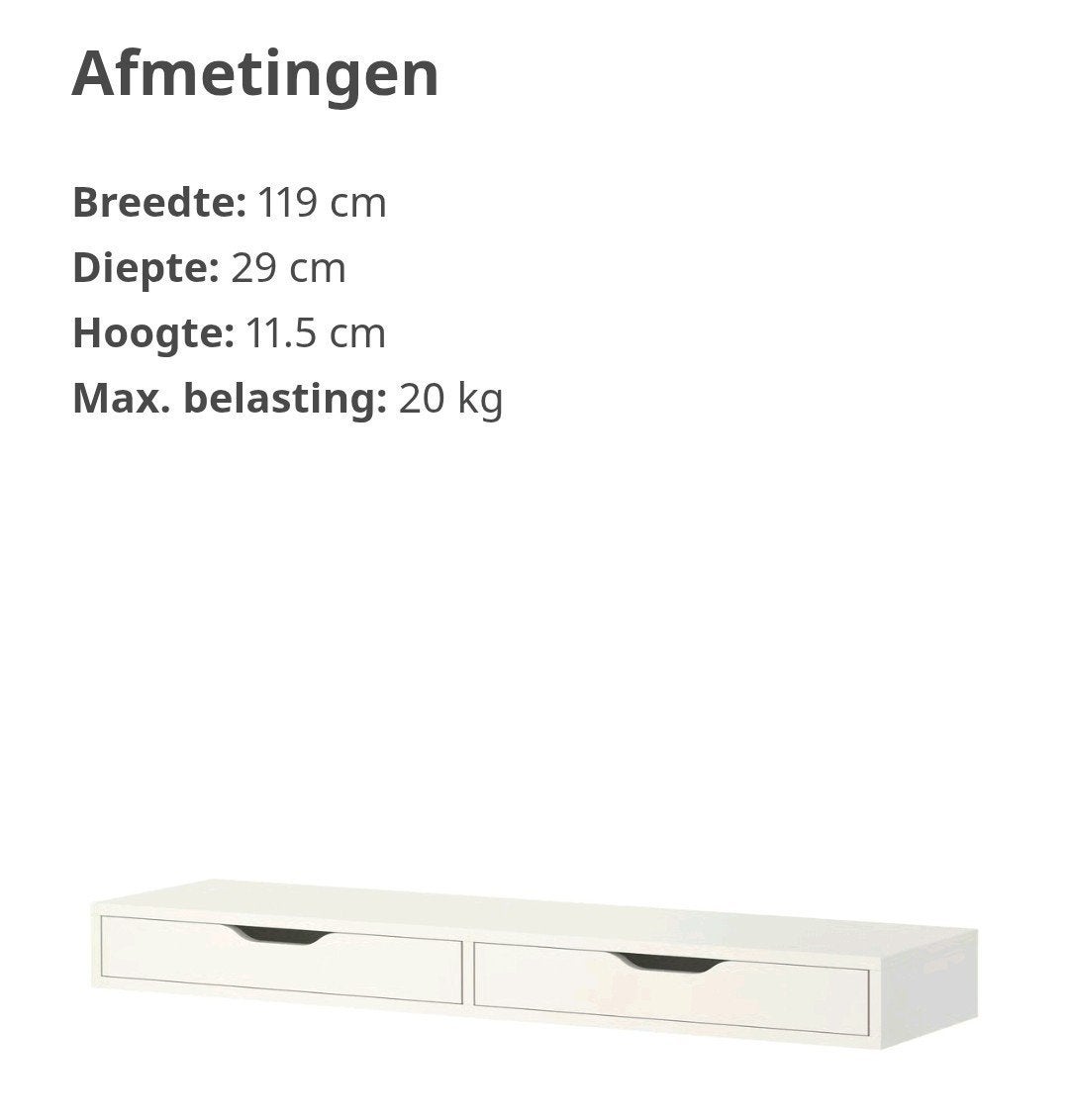 Ikea Alex ladekast, Ophalen, 100 tot 150 cm, 1 of 2 laden, Zo goed als nieuw