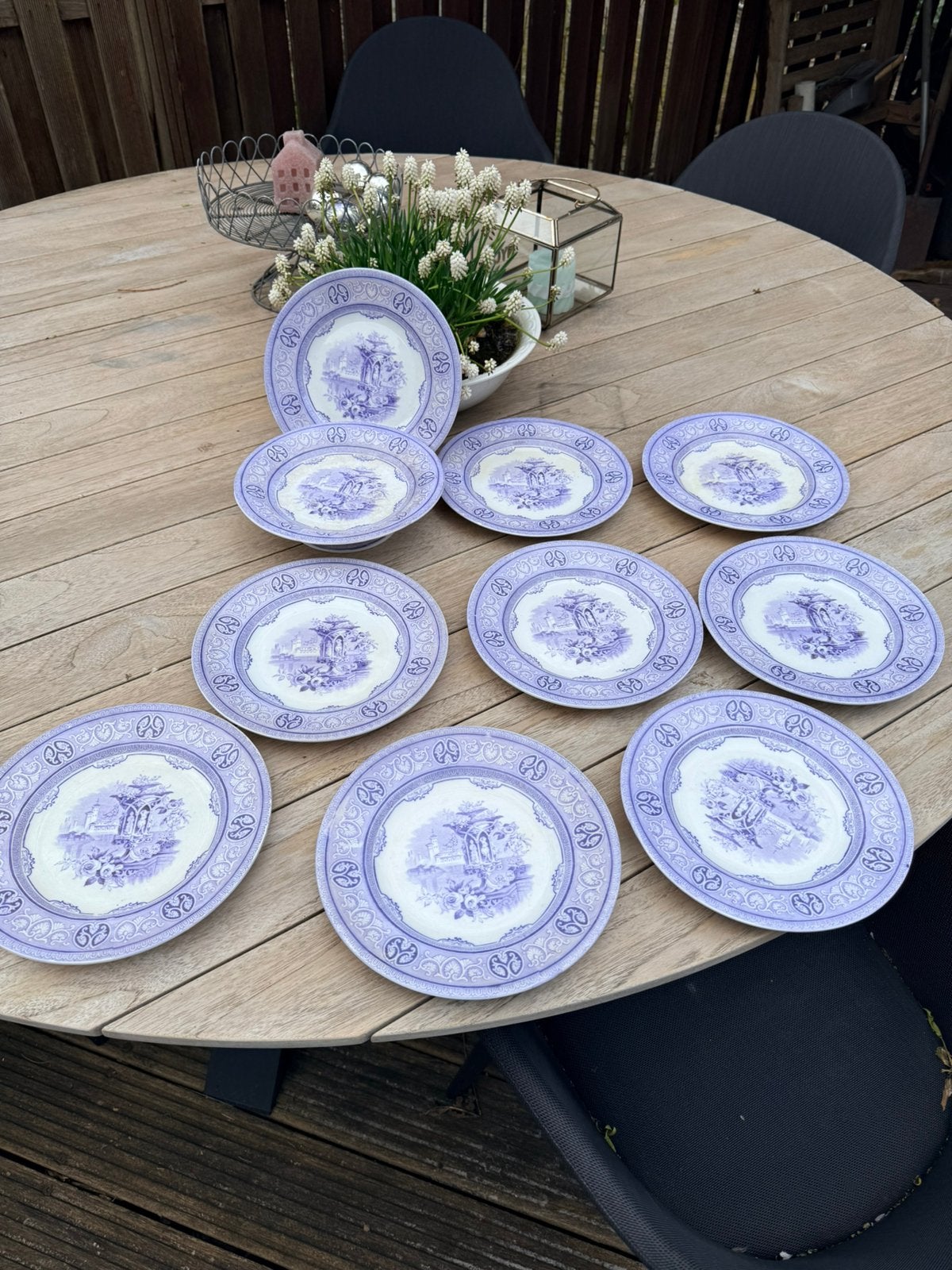 Pinder&Bourne 1870 10dl set gemaakt in Engeland in Lila, Ophalen