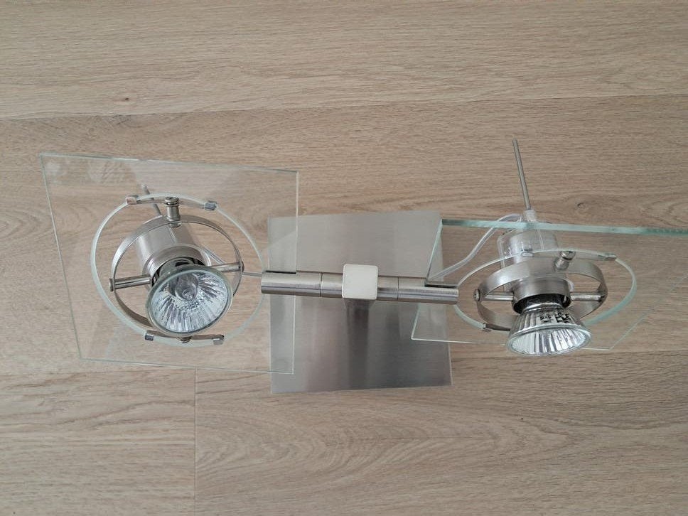 3 stuks dubbele spots van geborsteld rvs, Huis en Inrichting, Ophalen