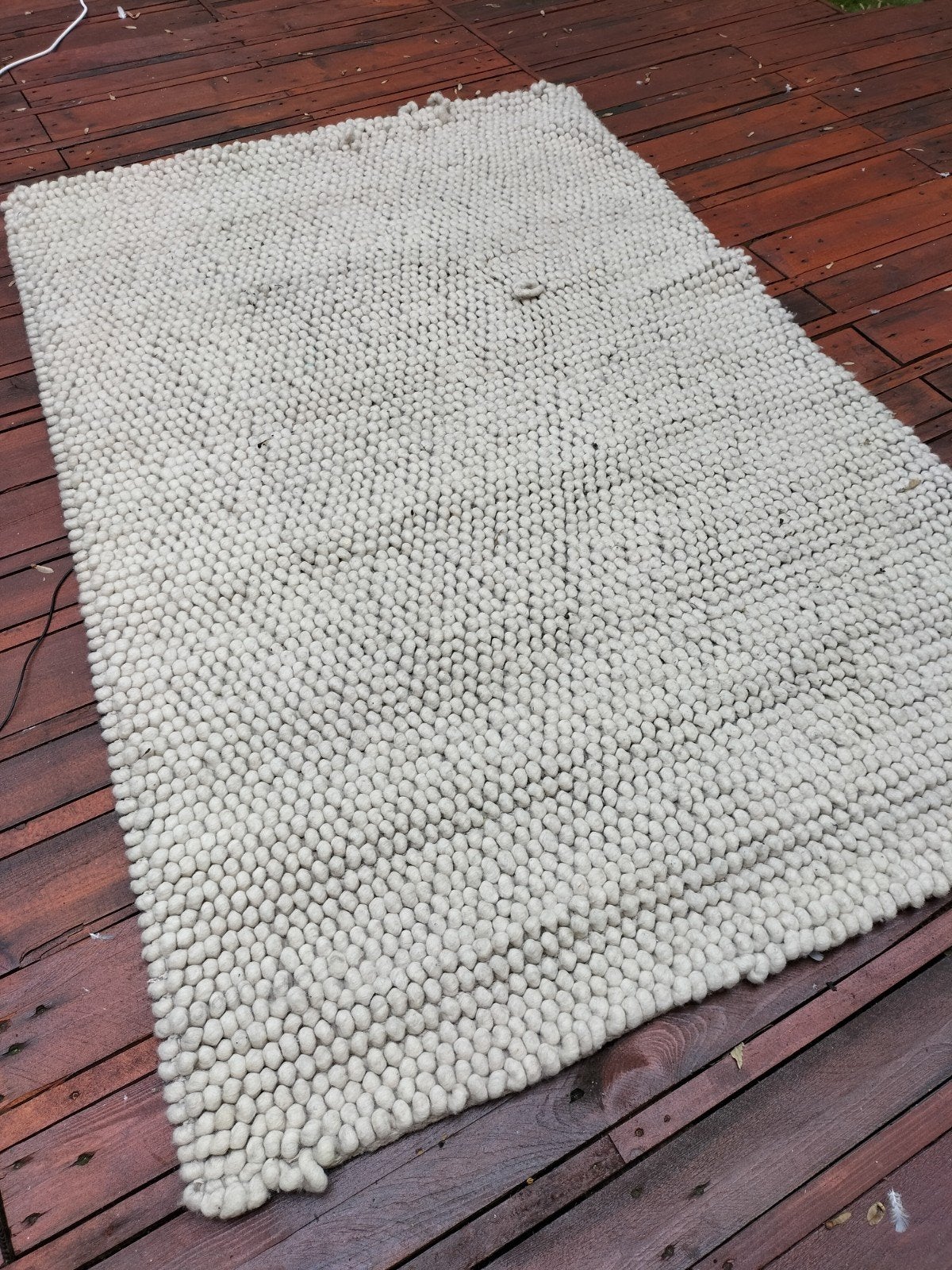 HAY Peas vloerkleed 140x200, Ophalen, Gebruikt, 200 cm of meer, Crème
