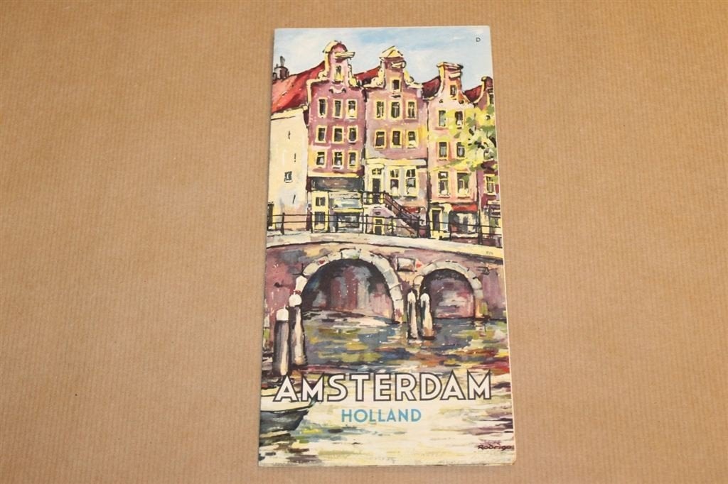 Oude kaart/brochure - Amsterdam - Circa 1950, Ophalen of Verzenden, Zo goed als nieuw