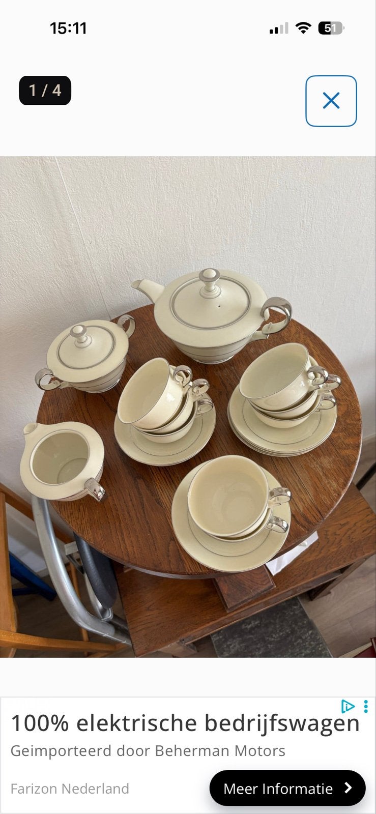 Vintage Victoria Tsjechoslowakije theeservies, Ophalen of Verzenden