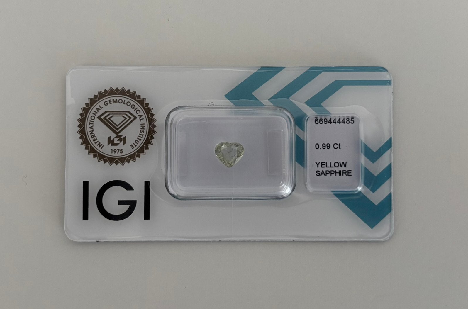 Geel saffier van 0,99 karaat, Sieraden, Tassen en Uiterlijk, Ophalen, Nieuw