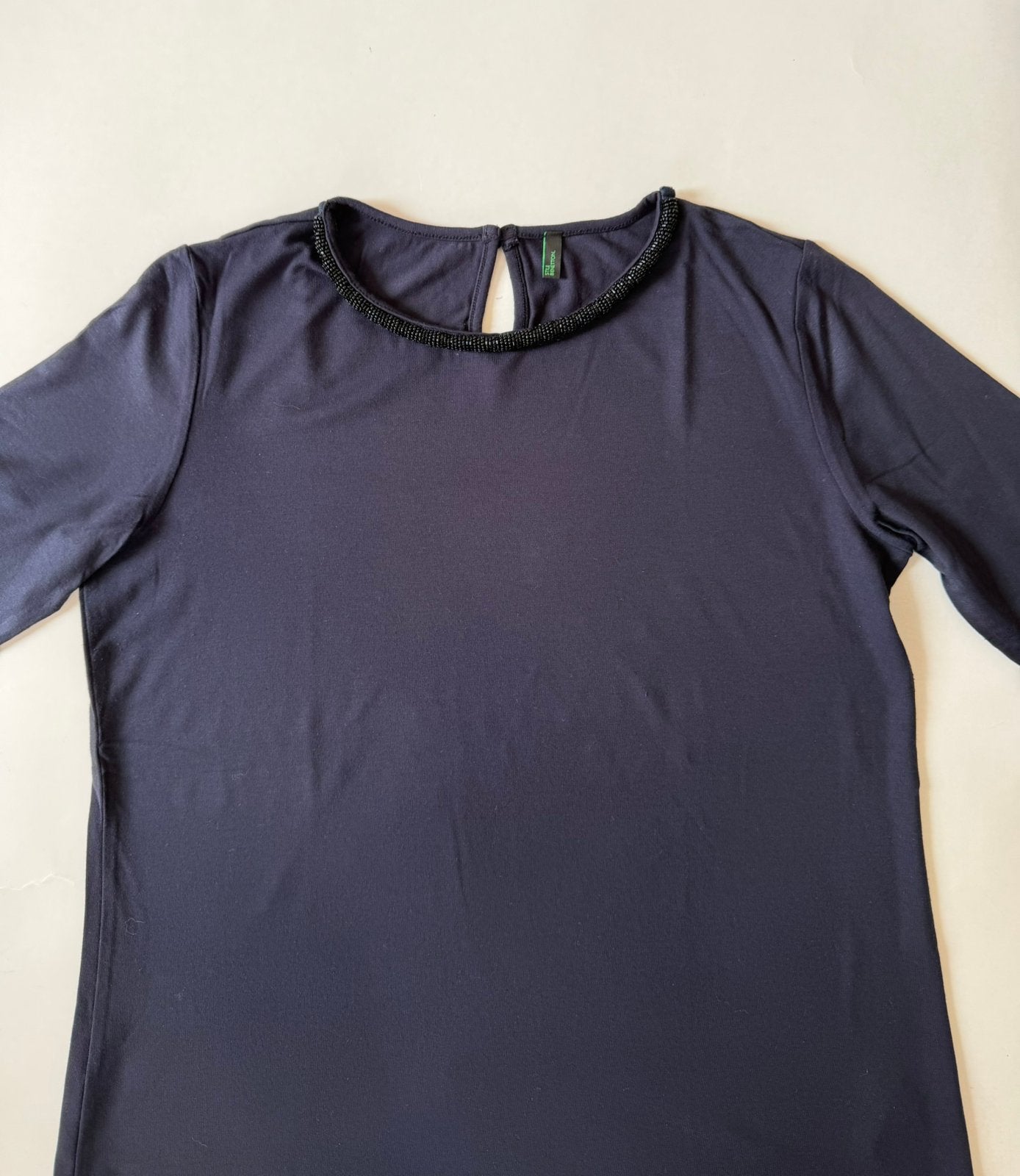 Benetton stile blauw t-shirt, top, dames, maat L, Maat 38/40 (M), Blauw, Ophalen of Verzenden, Zo goed als nieuw