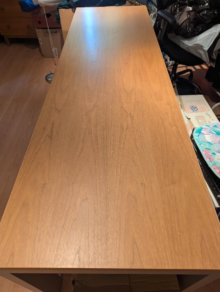 bureau, Ophalen, Gebruikt, Hout, Bruin