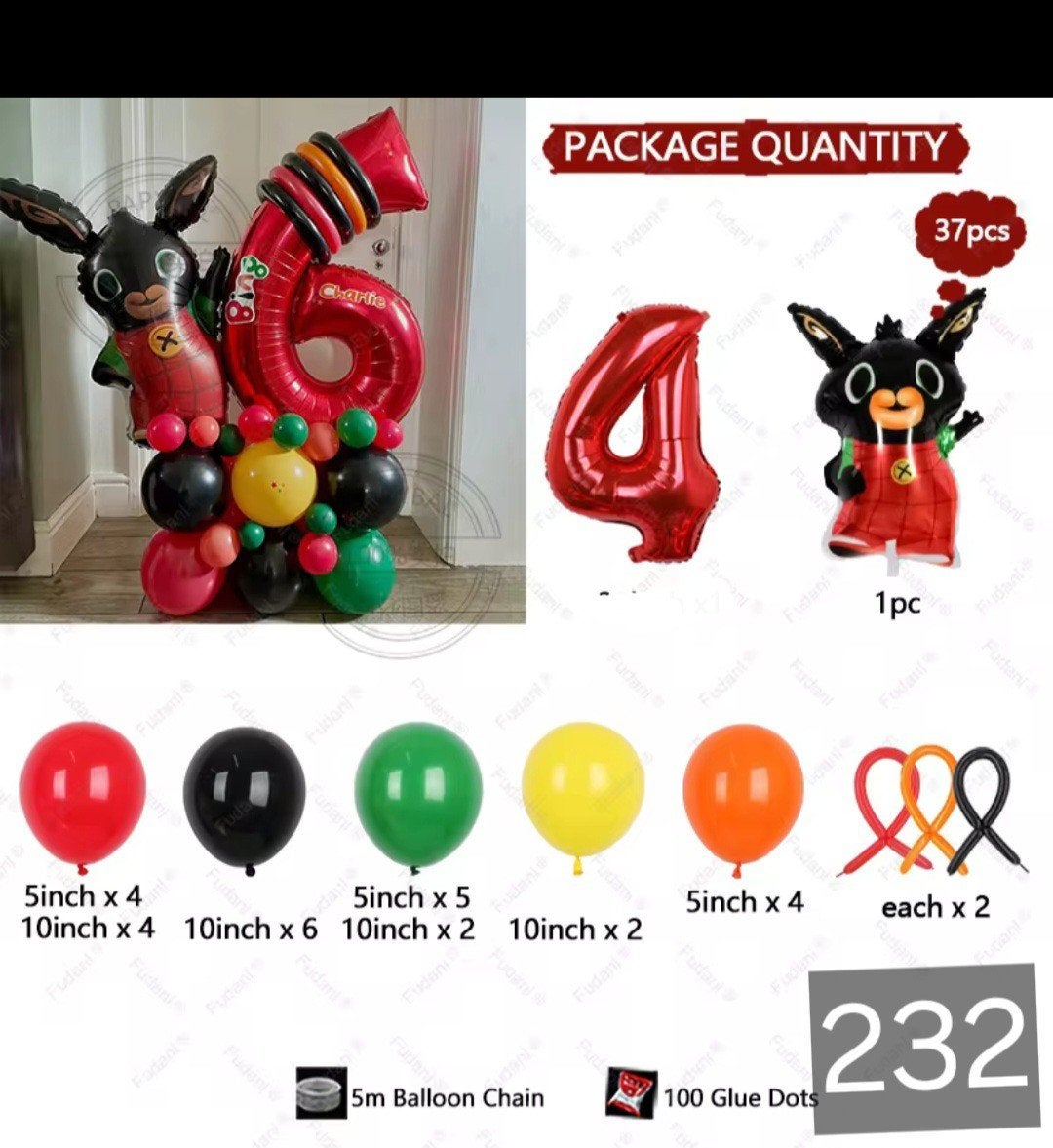 Nieuw Bing Konijn Verjaardag Ballonnen Set - 37 Stuks, Ophalen, Nieuw, Versiering, Verjaardag