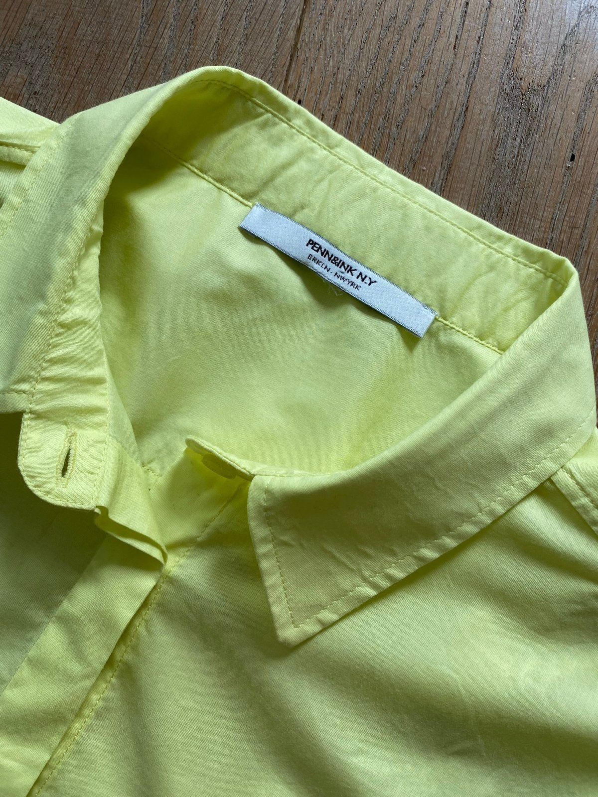 Penn & Ink Gele Blouse met Speelse Mouwen - Maat S, Ophalen of Verzenden, Zo goed als nieuw, Maat 36 (S), Geel