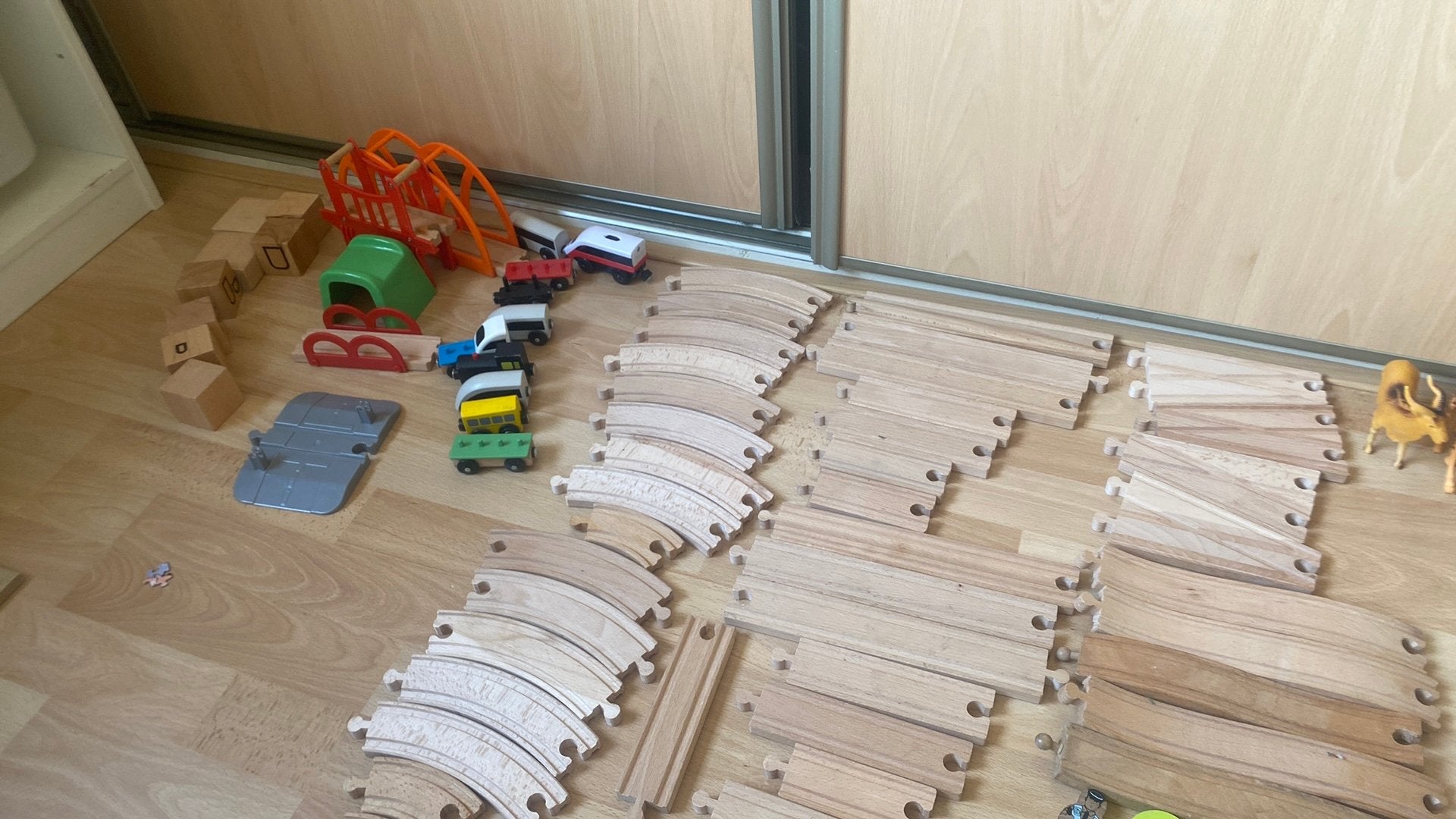 Super veel houten trein met elektrische trein, Ophalen, Gebruikt