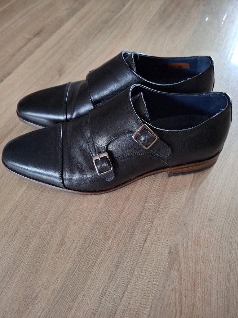 Zwarte leren herenschoenen van Berkelmans. Maat 42, Berkelmans, Zwart, Ophalen of Verzenden, Gespschoenen