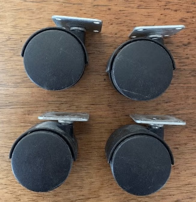 4x wieltje, zwenkwiel, zwenkwieltje voor onder kastje oid, Ophalen of Verzenden, Zo goed als nieuw