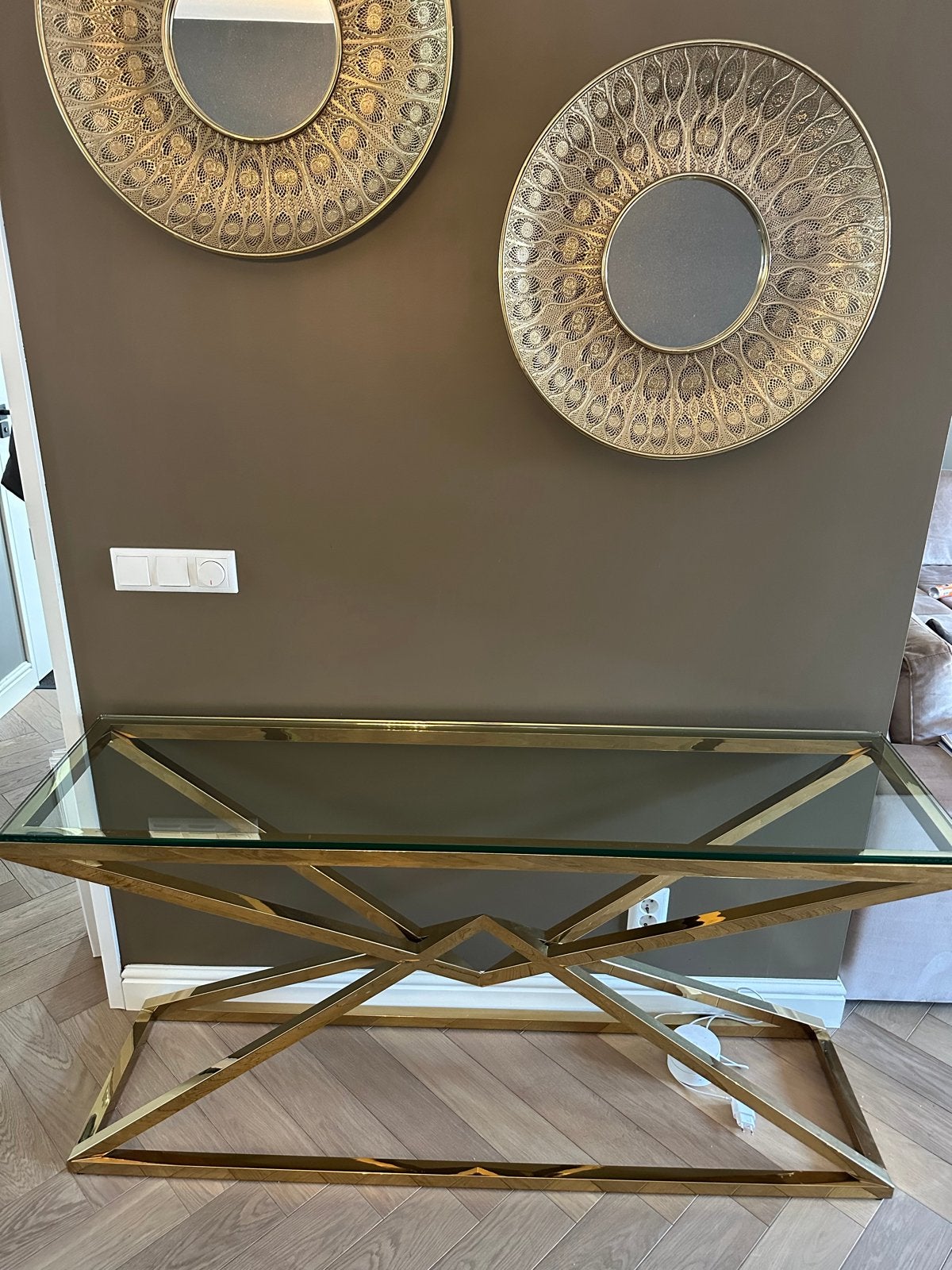 Eichholtz Connor Pyramid Console Tafel - Nieuwstaat, Huis en Inrichting, Ophalen, Zo goed als nieuw, Rechthoekig, Metaal
