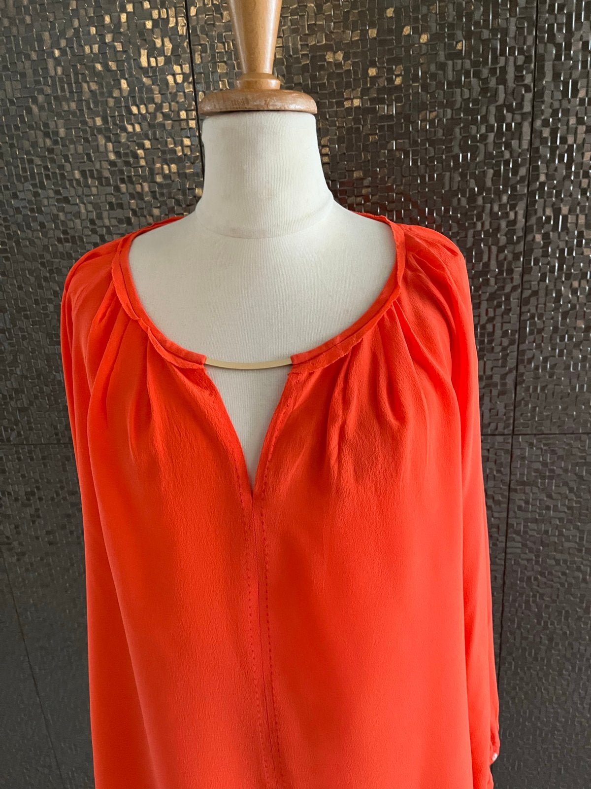 Marccain Oranje Zijden Blouse 44, Verzenden, Zo goed als nieuw, Maat 42/44 (L), Oranje