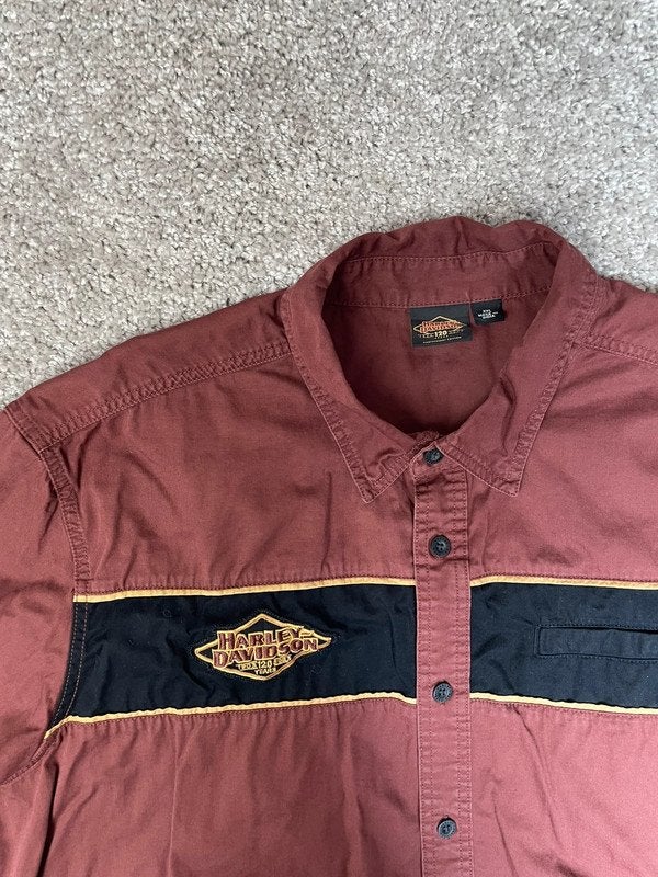 Harley Davidson Overhemd Heren XXL Rood Jubileum, Ophalen of Verzenden, Zo goed als nieuw, Rood, Harley Davidson