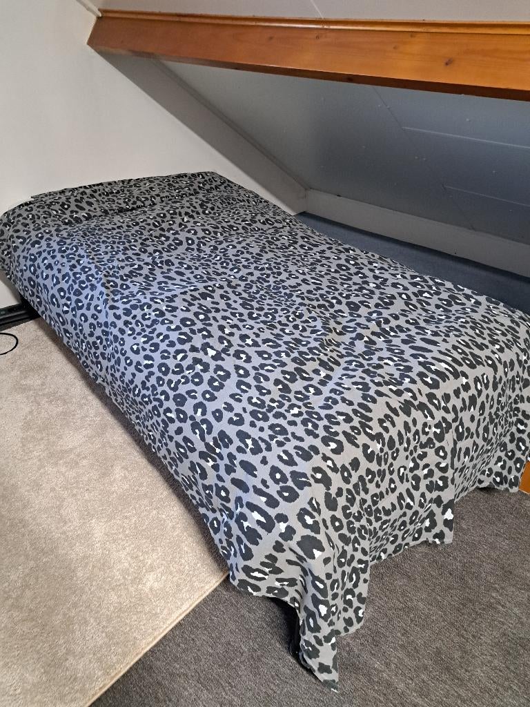 Ikea panter dekbedovertrek, 1 persoons, grijs zwart., Eenpersoons, Dekbedovertrek, Ophalen of Verzenden, Zo goed als nieuw