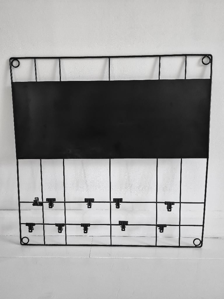 Metalen wandrek met clips, Huis en Inrichting, Woonaccessoires | Wanddecoraties, Ophalen, Metaal, Gebruikt, Industrieel