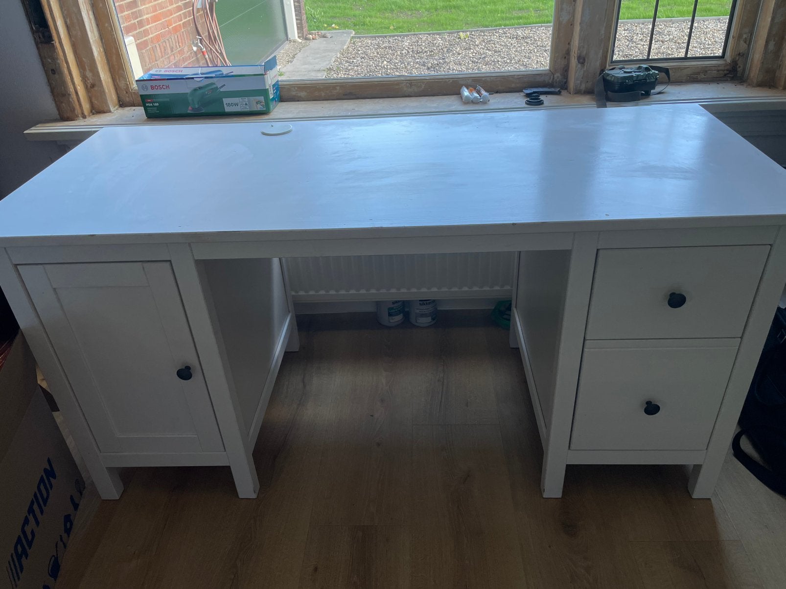 Ikea bureau Hemnes wit 156 x 65 cm, Ophalen, Scandinavisch, Demontabel, Schoolbureau