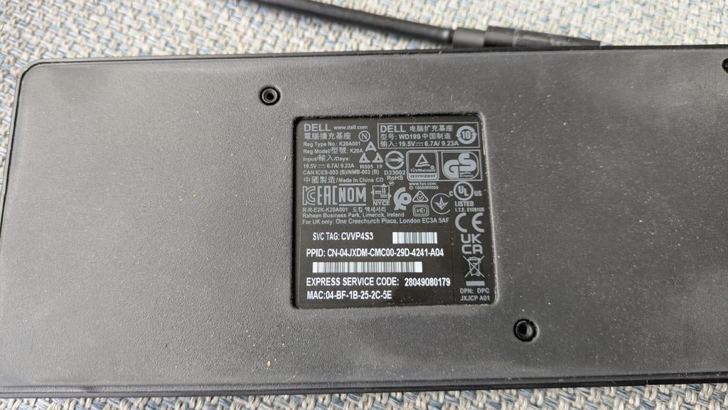Dell WD19S Docking Station - USB-C, HDMI, DisplayPort, Computers en Software, Ophalen of Verzenden, Dell, Docking station, Gebruikt