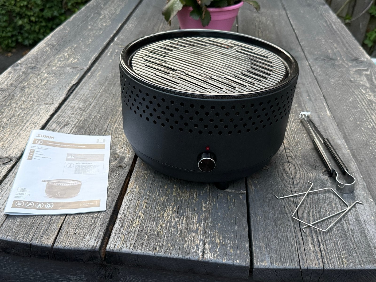 Camping barbecue SUMM Easy-Go met tang, Ophalen, Gebruikt