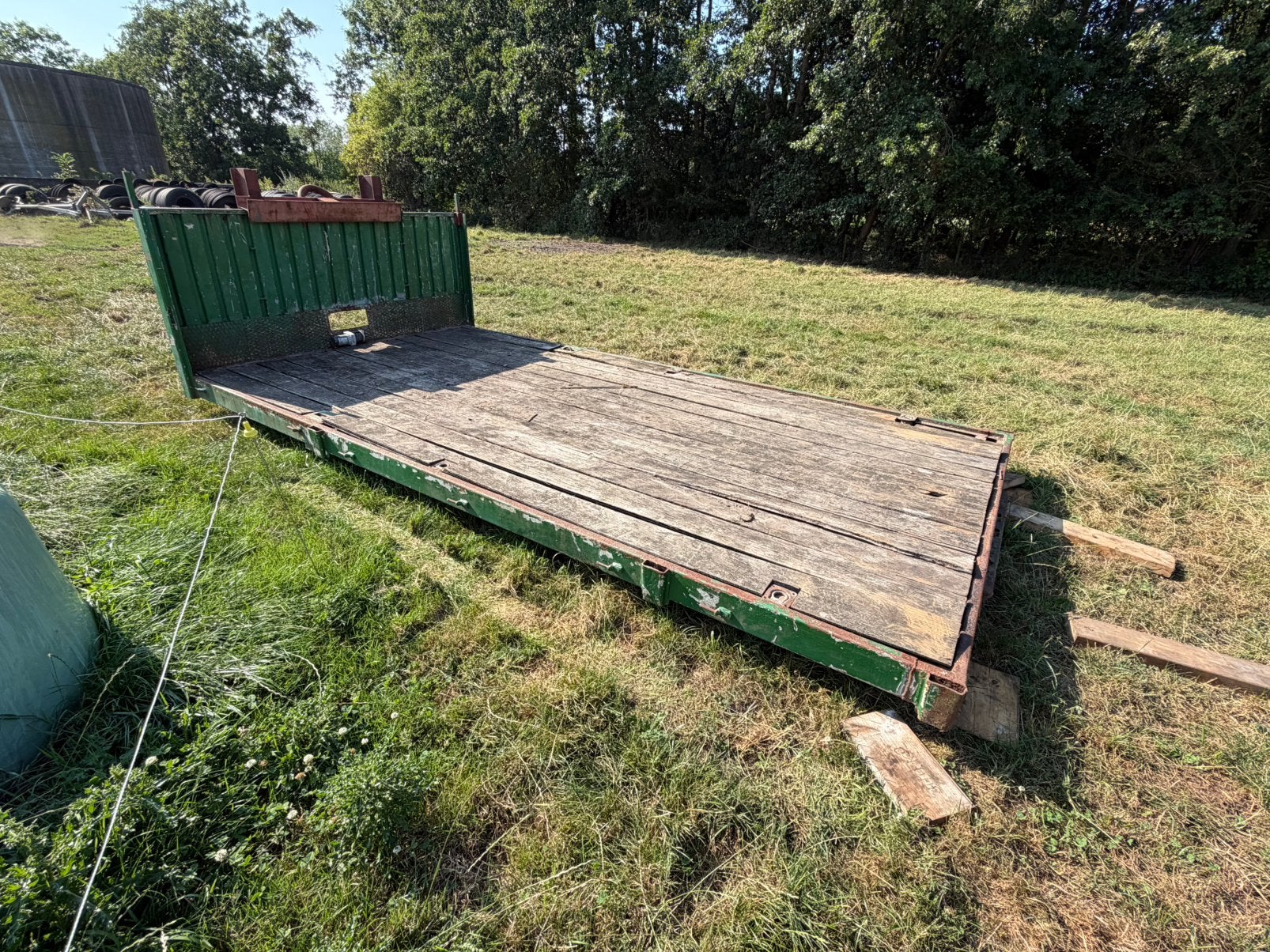 Haakarm kabel laadvloer container flatbed plateau, Ophalen, Zo goed als nieuw, Hout