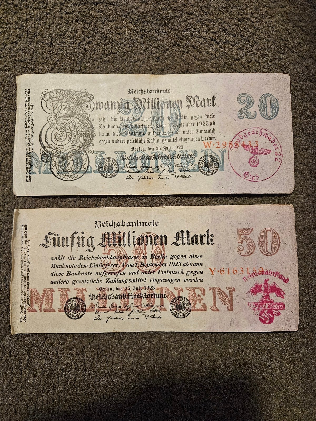 20 en 50 Reichsmark Derde Rijk set, Ophalen of Verzenden, Overige landen, Setje