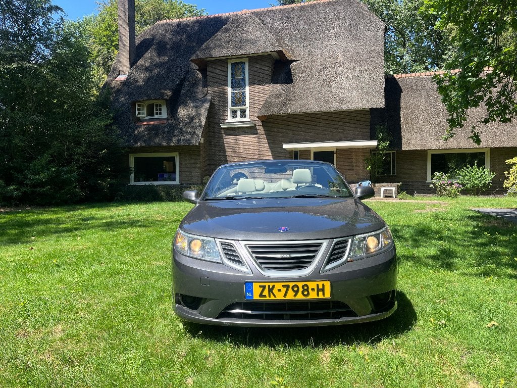 Saab 9.3 Cabriolet 2.0T Automaat Grijs, beige interieur, Auto's, Saab, 1998 cc, Beige, 4 cilinders, Cabriolet