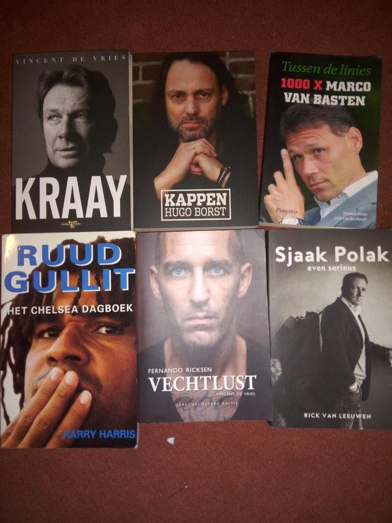 Voetbalboeken: Kraay, Gullit, Van Basten, enz 6 stuks totaal, Verzenden, Gelezen, Vincent de Vries, Harry Harris, Hugo Borst, Rick van Leeuwen