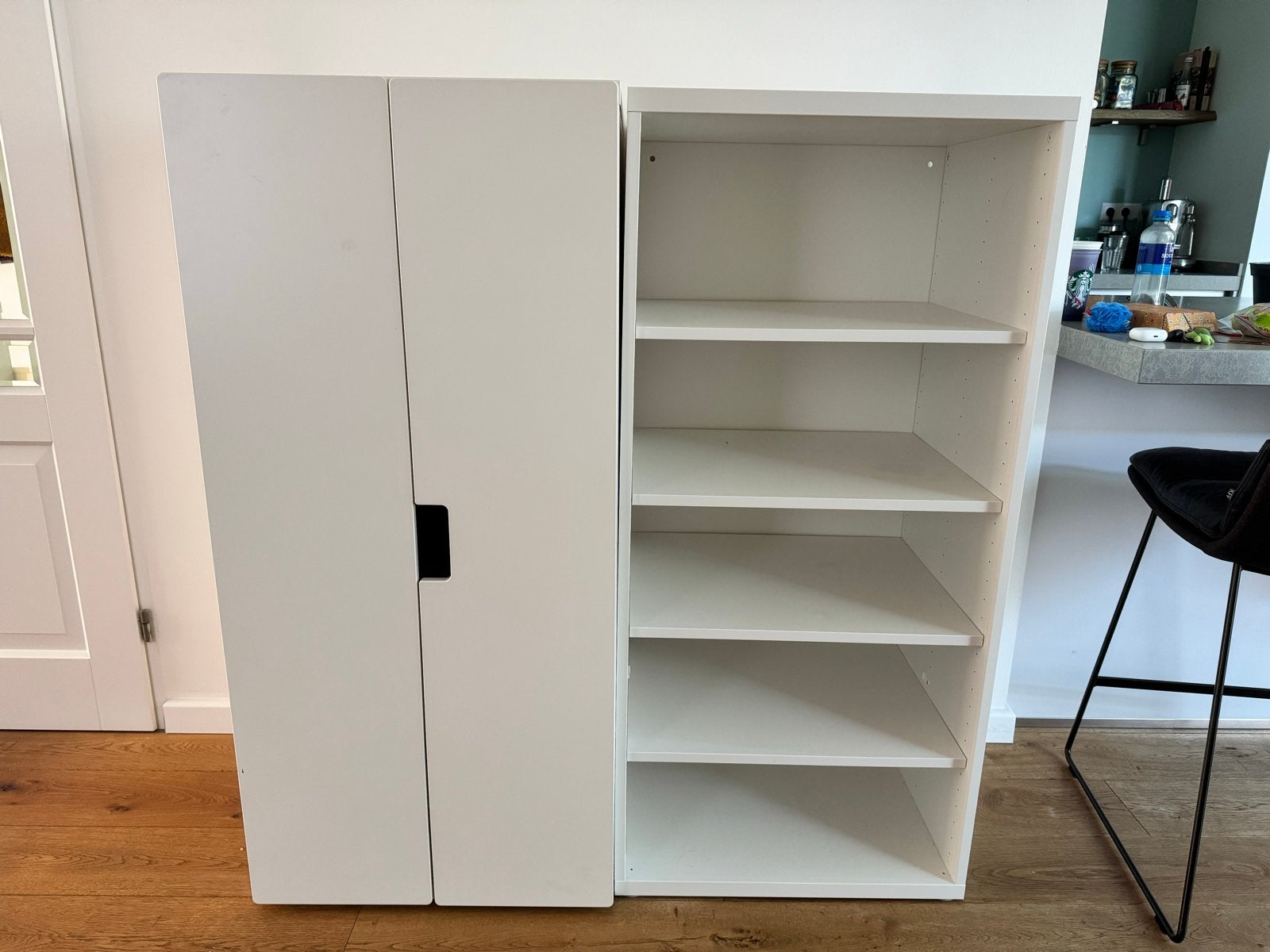 Kledingkast met open vakkenkast, Ophalen, Gebruikt, 100 tot 150 cm, 150 tot 200 cm