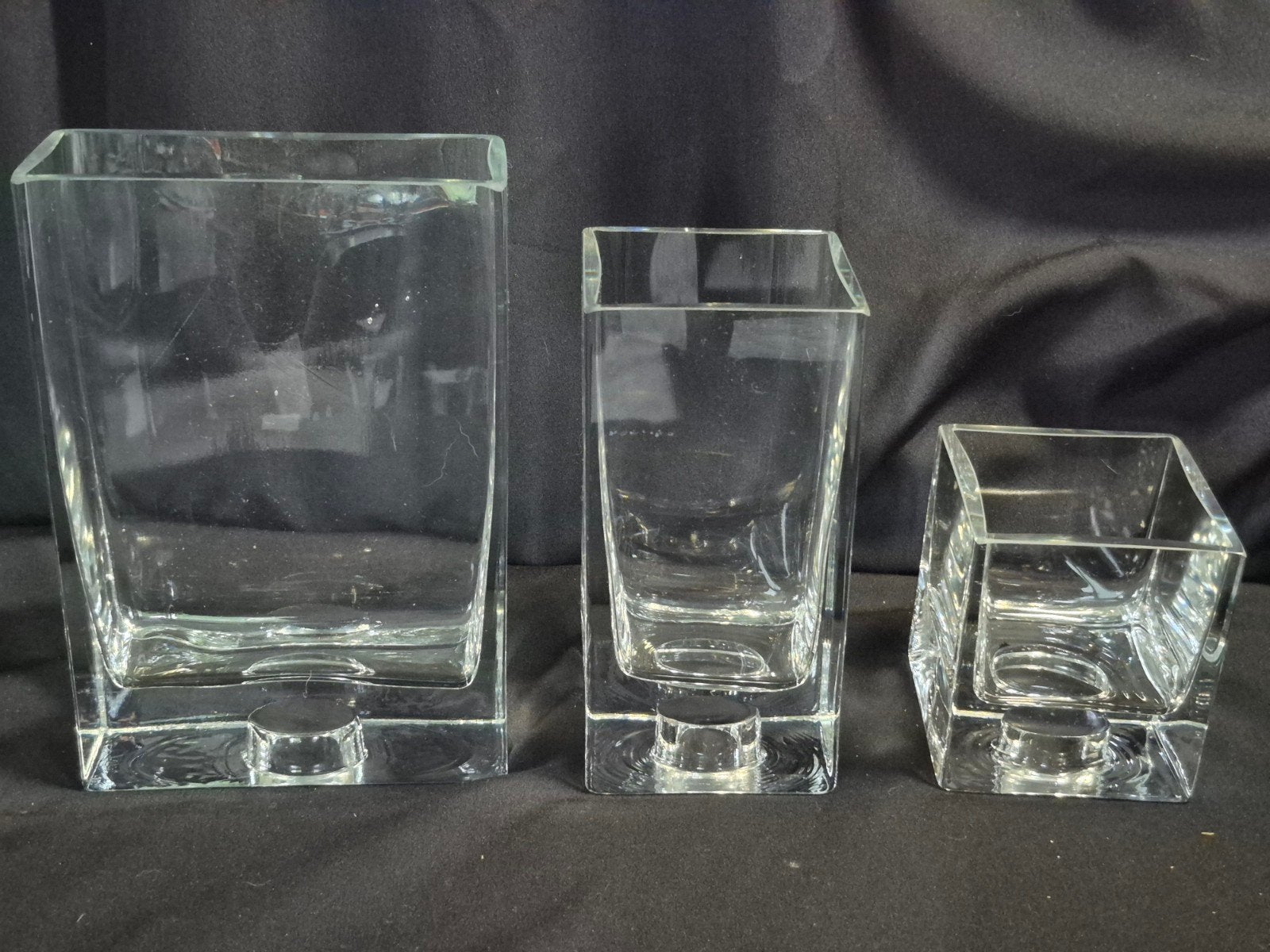 Set van 3 glazen kandelaars en vazen ineen setprijs, Antiek en Kunst, Ophalen of Verzenden