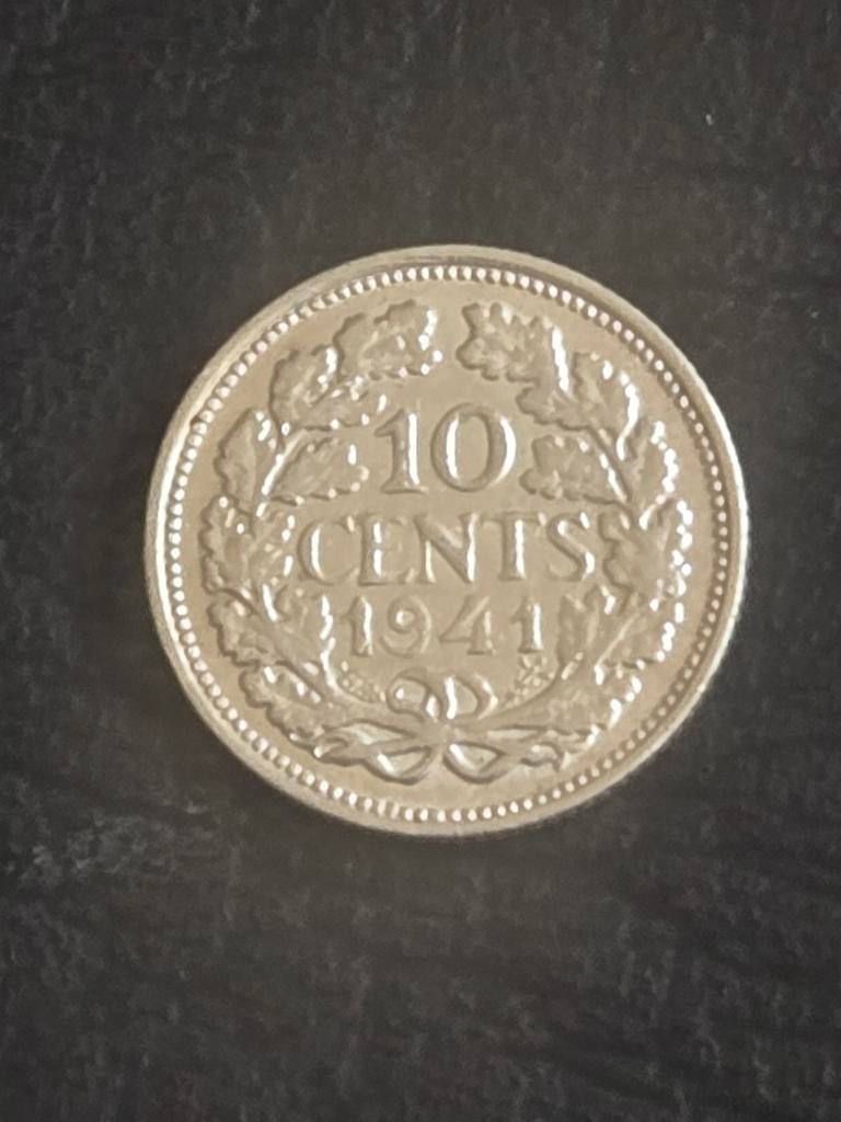 10 cent muntstuk 1941, Postzegels en Munten, Munten | Nederland, Ophalen of Verzenden, Koningin Wilhelmina, 10 cent