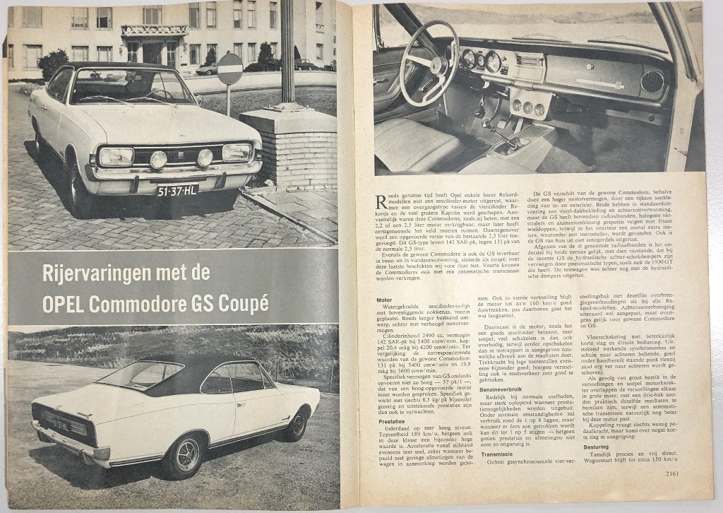 Testen van Opel Commodore A in Autovisie e.a., Gelezen, Opel, Ophalen of Verzenden, Autovisie